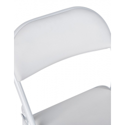 Καρέκλα Niro pakoworld πτυσσόμενη pu-μέταλλο σε λευκή απόχρωση 46x46x79εκ
