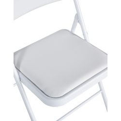 Καρέκλα Niro pakoworld πτυσσόμενη pu-μέταλλο σε λευκή απόχρωση 46x46x79εκ