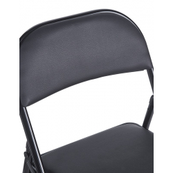 Καρέκλα Niro pakoworld πτυσσόμενη pu-μέταλλο σε μαύρη απόχρωση 46x46x79εκ