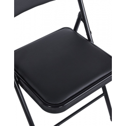 Καρέκλα Niro pakoworld πτυσσόμενη pu-μέταλλο σε μαύρη απόχρωση 46x46x79εκ