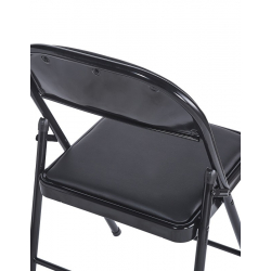 Καρέκλα Niro pakoworld πτυσσόμενη pu-μέταλλο σε μαύρη απόχρωση 46x46x79εκ