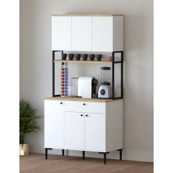 Ντουλάπια κουζίνας Lenner pakoworld λευκό-sonoma 90x45x184εκ