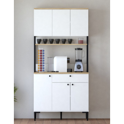 Ντουλάπια κουζίνας Lenner pakoworld λευκό-sonoma 90x45x184εκ