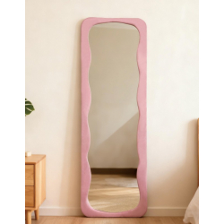 Καθρέπτης δαπέδου Lezour pakoworld βελούδο σε σάπιο μήλο απόχρωση 50x5x170εκ