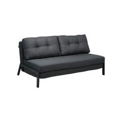 Καναπές 2θέσιος-κρεβάτι Fancy pakoworld ύφασμα σε ανθρακί απόχρωση με μαύρο πόδι 150x92x77εκ