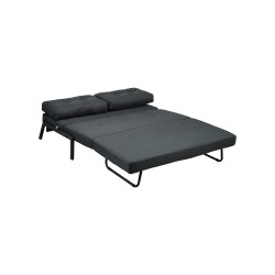 Καναπές 2θέσιος-κρεβάτι Fancy pakoworld ύφασμα σε ανθρακί απόχρωση με μαύρο πόδι 150x92x77εκ