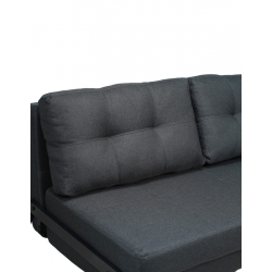 Καναπές 2θέσιος-κρεβάτι Fancy pakoworld ύφασμα σε ανθρακί απόχρωση με μαύρο πόδι 150x92x77εκ