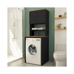 Έπιπλο πλυντηρίου Rano pakoworld ανθρακί-sonoma 65x60x184εκ