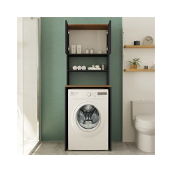 Έπιπλο πλυντηρίου Rano pakoworld ανθρακί-sonoma 65x60x184εκ