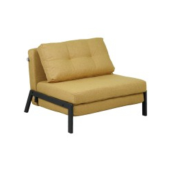 Πολυθρόνα-κρεβάτι Fancy pakoworld ύφασμα σε κίτρινη απόχρωση με μαύρο πόδι 95x98x70εκ