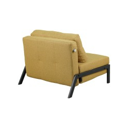 Πολυθρόνα-κρεβάτι Fancy pakoworld ύφασμα σε κίτρινη απόχρωση με μαύρο πόδι 95x98x70εκ