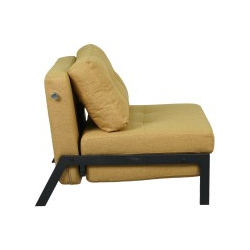 Πολυθρόνα-κρεβάτι Fancy pakoworld ύφασμα σε κίτρινη απόχρωση με μαύρο πόδι 95x98x70εκ