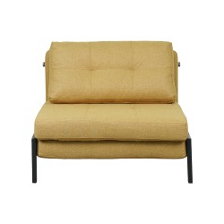 Πολυθρόνα-κρεβάτι Fancy pakoworld ύφασμα σε κίτρινη απόχρωση με μαύρο πόδι 95x98x70εκ