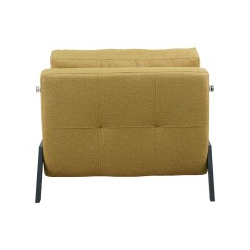 Πολυθρόνα-κρεβάτι Fancy pakoworld ύφασμα σε κίτρινη απόχρωση με μαύρο πόδι 95x98x70εκ