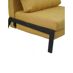 Πολυθρόνα-κρεβάτι Fancy pakoworld ύφασμα σε κίτρινη απόχρωση με μαύρο πόδι 95x98x70εκ