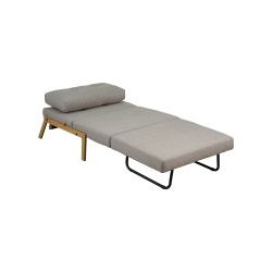 Πολυθρόνα-κρεβάτι Fancy pakoworld ύφασμα σε μπεζ απόχρωση με φυσικό πόδι 95x98x70εκ