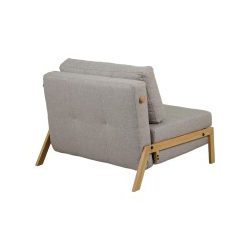 Πολυθρόνα-κρεβάτι Fancy pakoworld ύφασμα σε μπεζ απόχρωση με φυσικό πόδι 95x98x70εκ