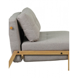 Πολυθρόνα-κρεβάτι Fancy pakoworld ύφασμα σε μπεζ απόχρωση με φυσικό πόδι 95x98x70εκ