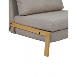 Πολυθρόνα-κρεβάτι Fancy pakoworld ύφασμα σε μπεζ απόχρωση με φυσικό πόδι 95x98x70εκ