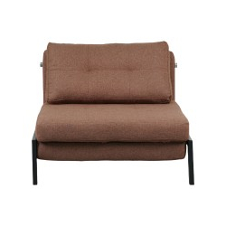 Πολυθρόνα-κρεβάτι Fancy pakoworld ύφασμα σε απόχρωση καφέ με μαύρο πόδι 95x98x70εκ