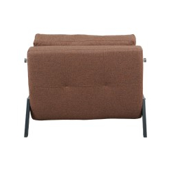 Πολυθρόνα-κρεβάτι Fancy pakoworld ύφασμα σε απόχρωση καφέ με μαύρο πόδι 95x98x70εκ