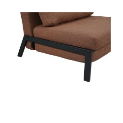 Πολυθρόνα-κρεβάτι Fancy pakoworld ύφασμα σε απόχρωση καφέ με μαύρο πόδι 95x98x70εκ