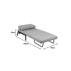 Πολυθρόνα-κρεβάτι Fancy pakoworld ύφασμα σε απόχρωση καφέ με μαύρο πόδι 95x98x70εκ