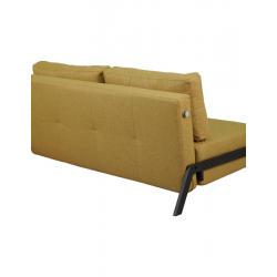 Καναπές 2θέσιος-κρεβάτι Fancy pakoworld ύφασμα σε κίτρινη απόχρωση με μαύρο πόδι 150x92x77εκ