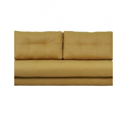 Καναπές 2θέσιος-κρεβάτι Fancy pakoworld ύφασμα σε κίτρινη απόχρωση με μαύρο πόδι 150x92x77εκ