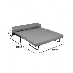 Καναπές 2θέσιος-κρεβάτι Fancy pakoworld ύφασμα σε κίτρινη απόχρωση με μαύρο πόδι 150x92x77εκ