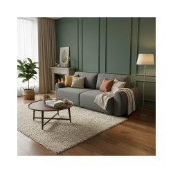 Kαναπές-κρεβάτι τριθέσιος Hungie pakoworld υφασμα γκρι 250x92x89εκ