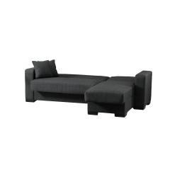 Γωνιακός καναπές-κρεβάτι αναστρέψιμος Dumma pakoworld ύφασμα ανθρακί 226x148x86εκ