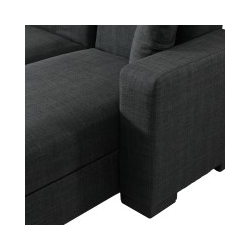 Γωνιακός καναπές-κρεβάτι αναστρέψιμος Dumma pakoworld ύφασμα ανθρακί 226x148x86εκ
