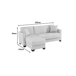 Γωνιακός καναπές-κρεβάτι αναστρέψιμος Stashio pakoworld ύφασμα ανθρακί 202x143x84εκ