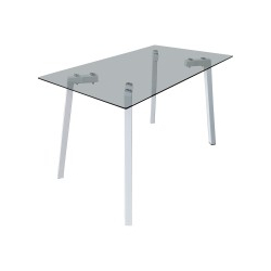 Τραπεζαρία με Καρέκλες Ariadne Γκρι και Τραπέζι Titta γυαλί 120x70x75εκ Σετ 5τεμ