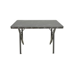 Τραπέζι Vertex pakoworld μαυρο εφέ μαρμάρου με μαύρα μεταλλικά πόδια 110x70x72εκ