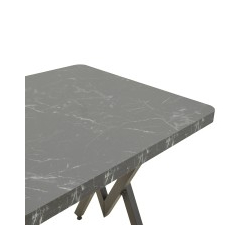 Τραπέζι Vertex pakoworld μαυρο εφέ μαρμάρου με μαύρα μεταλλικά πόδια 110x70x72εκ