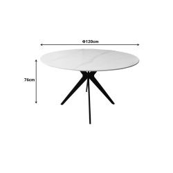 Τραπεζαρία με Καρέκλες Jelour Κίτρινο και Τραπέζι Orbital Μαύρο Φ120x76 Σετ 5τεμ