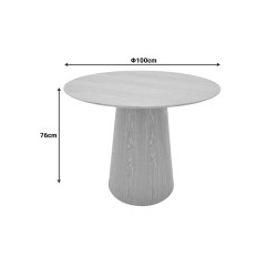 Τραπεζαρία με Καρέκλες Jelour Γκρι και Τραπέζι Donda Μαύρο Φ100x76 Σετ 5τεμ