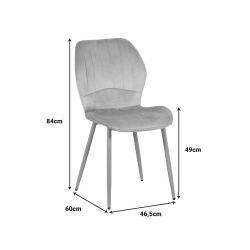 Τραπεζαρία με Καρέκλες Jelour Γκρι και Τραπέζι Donda Μαύρο Φ100x76 Σετ 5τεμ