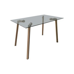 Τραπεζαρία με Καρέκλες Jelour Σάπιο Μήλο και Τραπέζι Titta Γυαλί 120x70x75εκ Σετ 5τεμ