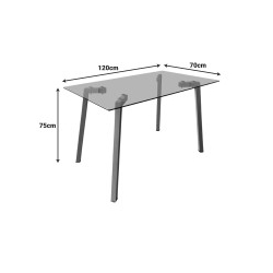 Τραπεζαρία με Καρέκλες Jelour Σάπιο Μήλο και Τραπέζι Titta Γυαλί 120x70x75εκ Σετ 5τεμ