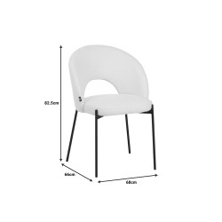 Τραπεζαρία με Καρέκλες Masebo Λευκή και Τραπέζι Orbital Μαύρο Φ120x76εκ Σετ 5τεμ