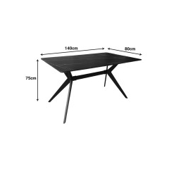 Τραπεζαρία με Καρέκλες Renish Λευκό και Τραπέζι Ezali Μαύρο 140x80x75εκ Σετ 5τεμ