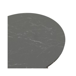 Τραπέζι Rogue pakoworld μαύρο εφε μαρμάρου με μαύρα μεταλλικά πόδια Φ70x72εκ