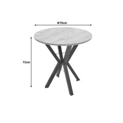 Τραπέζι Rogue pakoworld μαύρο εφε μαρμάρου με μαύρα μεταλλικά πόδια Φ70x72εκ