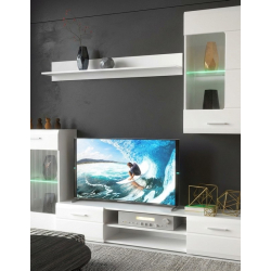 Σύνθετο σαλονιού Saleto pakoworld λευκό 230.2x39.6x202.4εκ