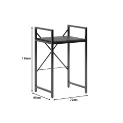 Ραφιέρα στήριξης πλυντηρίου - στεγνωτηρίου Delavar pakoworld μέταλλο μαύρο 72x60x116εκ