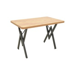 Τραπέζι Vertex pakoworld oak με μαύρα μεταλλικά πόδια 110x70x72εκ