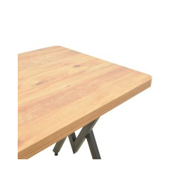 Τραπέζι Vertex pakoworld oak με μαύρα μεταλλικά πόδια 110x70x72εκ